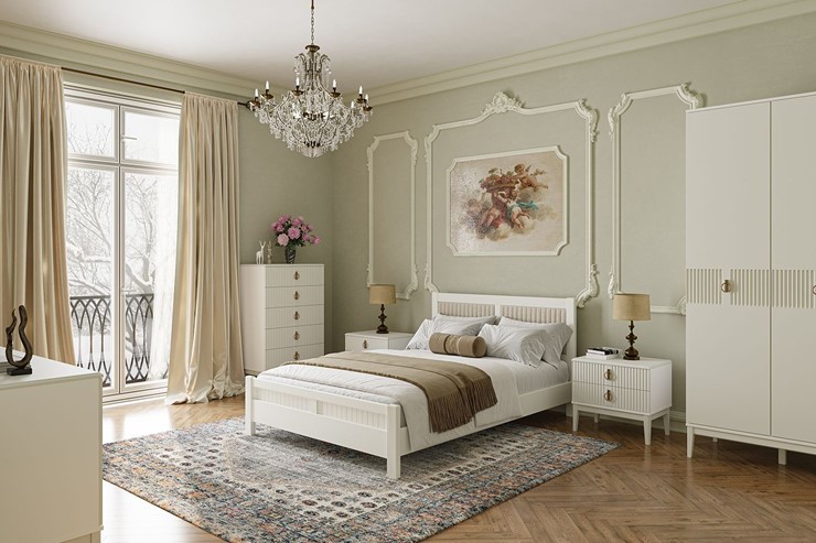 Кровать в спальню Фрида (белый античный) 160х200 в Грозном - изображение 2