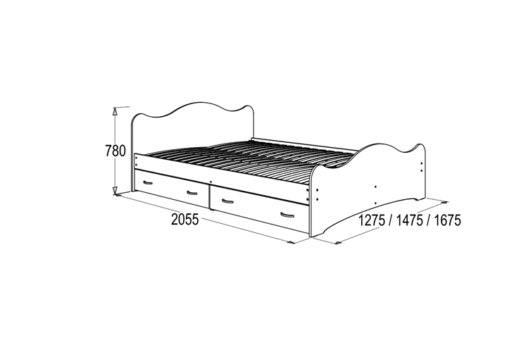 Кровать односпальная 6 с ящиками, 90х200 Млечный дуб с основанием в Грозном - изображение 1