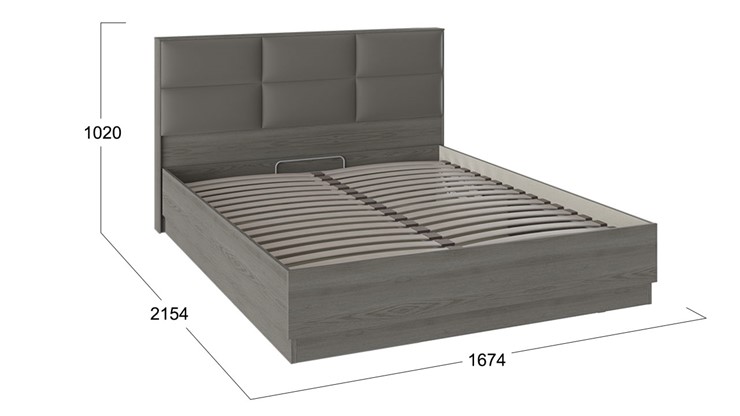 Кровать с подъемным механизмом с мягким изголовьем Либерти, Хадсон/Ткань Грей СМ-297.01.002 в Грозном - изображение 2