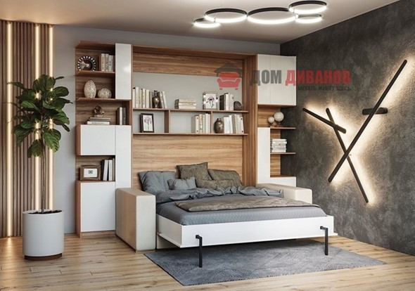 Кровать-шкаф с диваном Дина, 1600х2000 в Грозном - изображение