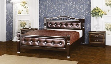 Кровать спальная Карина-11 (Орех Темный, обивка бриллиант) 160х200 в Грозном