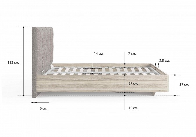 Кровать с механизмом полуторная Victoria (ясень анкор) 140х200 в Грозном - изображение 1