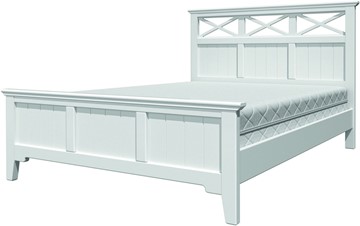 Кровать полутороспальная Грация-5 с белым карнизом (Белый Античный) 140х200 в Грозном