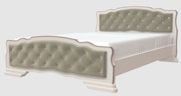 Кровать Карина-10 (Дуб Молочный, светлая обивка) 140х200 в Грозном