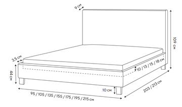 Полутороспальная кровать Lino 140х200, Велюр (Monopoly Прованский синий (792)) в Грозном - предосмотр 1