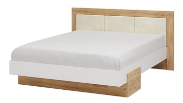 Кровать полутороспальная Тоскана 1400 (Дуб крафт золотой/Белый поры глубокие) с основанием в Грозном