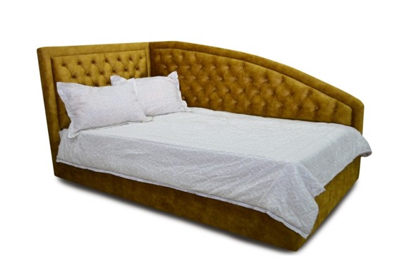 Кровать угловая без механизма с низкими ножками Грета 1340х2150 мм в Грозном - изображение