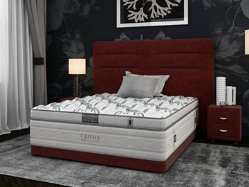 Двуспальная кровать Modern Compact/Ваsement 160х200, Микровелюр (Manhattan Гранатовый) в Грозном