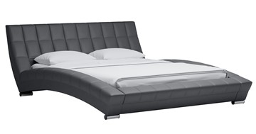 Кровать 2-спальная Оливия 160 арт. Марика 485 к/з (серый) с основанием в Грозном