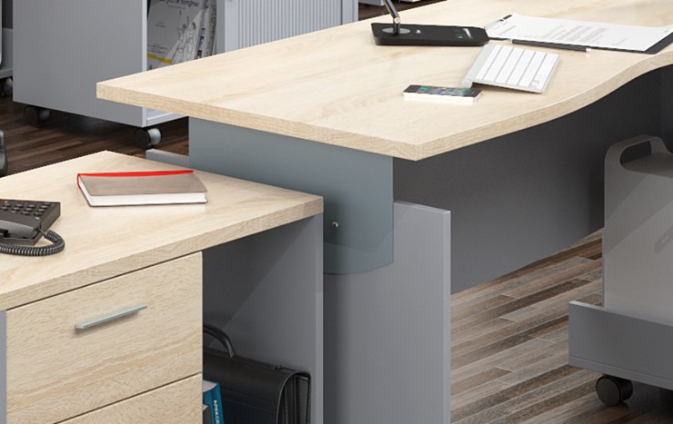 Комплект офисной мебели OFFIX-NEW для 4 сотрудников с двумя шкафами в Грозном - изображение 2