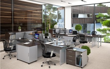 Набор мебели в офис OFFIX-NEW для двух сотрудников и руководителя в Грозном - предосмотр 1