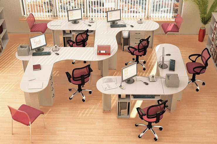 Набор мебели в офис Классик для 5 сотрудников в Грозном - изображение
