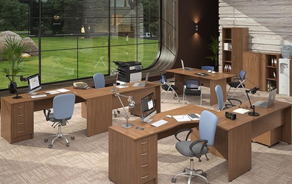 Офисный набор мебели IMAGO три стола, 2 шкафа, стеллаж, тумба в Грозном - изображение