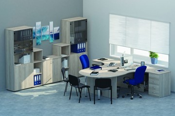 Офисный набор мебели Twin для 2 сотрудников с совмещенными столами в Грозном - предосмотр