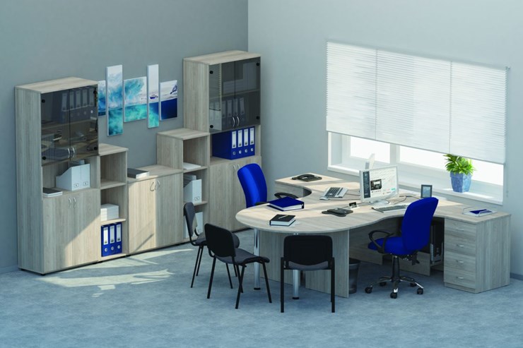 Офисный набор мебели Twin для 2 сотрудников с совмещенными столами в Грозном - изображение