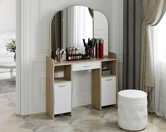 Стол туалетный София Т2, цвет Дуб сонома/Белый в Грозном - изображение