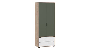 Шкаф для одежды комбинированный Лео ТД-410.07.22 (Гикори джексон/Белый матовый/Дымчатый зеленый) в Грозном
