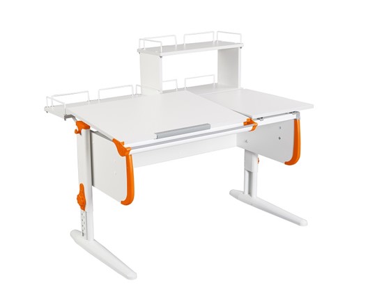 Детский стол-трансформер 1/75-40 (СУТ.25) + Polka_z 1/600 + Polka_zz 1/600 белый/белый/Оранжевый в Грозном - изображение