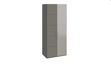 Распашной шкаф Наоми с 1 зеркальной правой дверью, цвет Фон серый, Джут СМ-208.07.04 R в Грозном