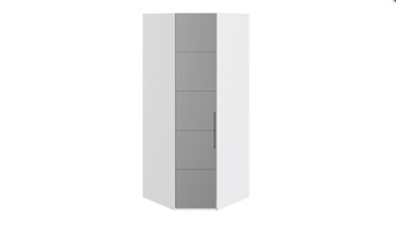 Распашной угловой шкаф Наоми с зеркальной левой дверью, цвет Белый глянец СМ-208.07.07 L в Грозном