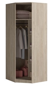 Распашной угловой шкаф Светлана, с зеркалом, белый/дуб сонома в Грозном - предосмотр 1