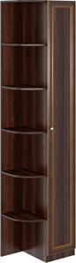 Угловой шкаф-стеллаж Беатрис М14 правый (Орех Гепланкт) в Грозном - предосмотр