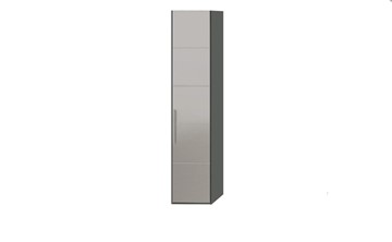 Распашной шкаф Наоми с зеркальной дверью правый, цвет Фон серый, Джут  СМ-208.07.02 R в Грозном