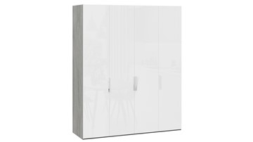 Шкаф для одежды Эмбер СМ-348.07.011 (Дуб Гамильтон/Белый глянец) в Грозном