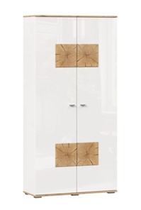 Шкаф двухстворчатый Фиджи с декоративными накладками 659.150, Дуб Золотой/Белый в Грозном