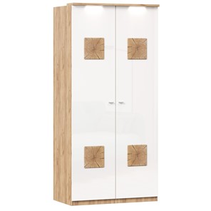 Шкаф двухстворчатый Фиджи с декоративными накладками 659.237, цвет белый в Грозном