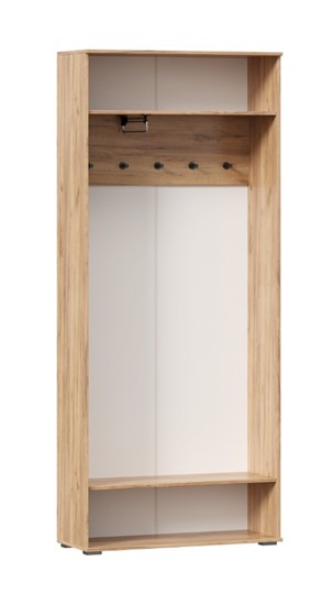 Шкаф двухстворчатый Фиджи с декоративными накладками 659.310, Дуб Золотой/Белый в Грозном - изображение 2