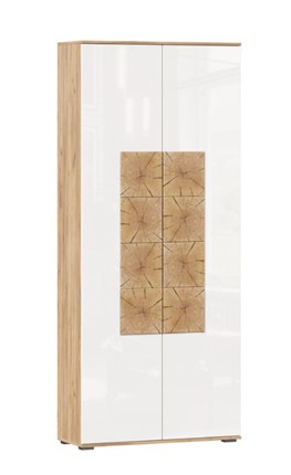 Шкаф двухстворчатый Фиджи с декоративными накладками 659.310, Дуб Золотой/Белый в Грозном - изображение