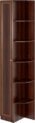 Угловой шкаф-стеллаж Беатрис М13 левый (Орех Гепланкт) в Грозном - изображение