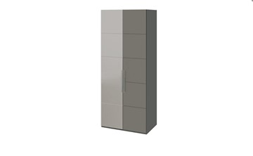 Шкаф распашной Наоми с 1 зеркальной левой дверью, цвет Фон серый, Джут СМ-208.07.04 L в Грозном