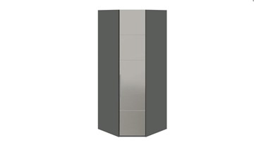 Распашной шкаф угловой Наоми с зеркальной правой дверью, цвет Фон серый, Джут СМ-208.07.07 R в Грозном - предосмотр