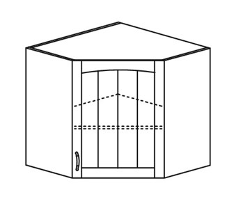 Шкаф на кухню Кантри настенный угловой 718*600*600 мм без стекла в Грозном