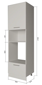Кухонный шкаф-пенал П7 3, МДФ Софт бирюза/Антрацит в Грозном