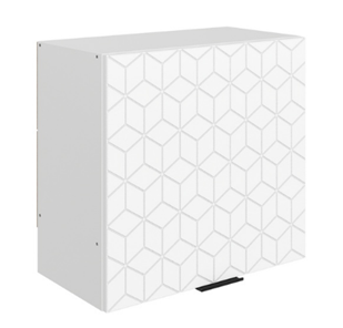 Шкаф настенный Стоун L600 Н566 (1 дв. гл.) с фрезировкой (белый/джелато софттач) в Грозном - предосмотр