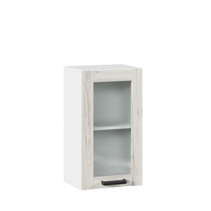 Навесной шкаф 400 со стеклом Винченца ЛД 234.320.000.028, Белый/Дуб Крафт белый в Грозном