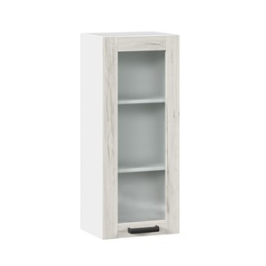 Кухонный шкаф 400 высокий со стеклом Винченца ЛД 234.420.000.036, Белый/Дуб Крафт белый в Грозном
