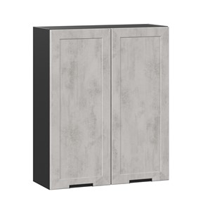 Навесной кухонный шкаф 800 высокий Джамис ЛД 296.460.000.029, Чёрный/Белый камень в Грозном