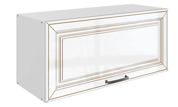 Кухонный шкаф Атланта L800 Н360 (1 дв. гл.) эмаль (белый/белый глянец патина золото) в Грозном