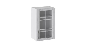 Настенный шкаф Прованс (Белый глянец/Санторини светлый) со стеклом В_72-45_1ДРс в Грозном