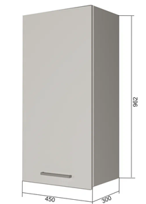 Навесной кухонный шкаф В9 45, Сатин/Белый в Грозном - предосмотр