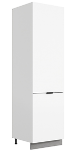 Шкаф-пенал Стоун L600 под холодильник (2 дв.гл.) (белый/джелато софттач) в Грозном