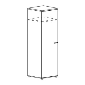 Шкаф для одежды глубокий узкий А4, (60x59x193) белый премиум А4 9312 БП в Грозном
