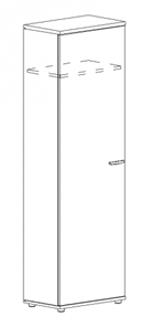 Шкаф для одежды узкий А4, (60x36.4x193) белый премиум А4 9308 БП в Грозном