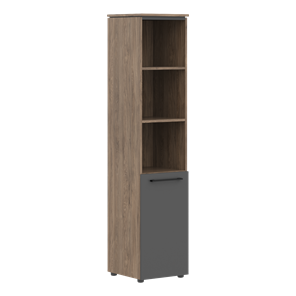 Шкаф колонна высокая с глухой малой дверью MORRIS TREND Антрацит/Кария Пальмира MHC 42.5 (429х423х1956) в Грозном