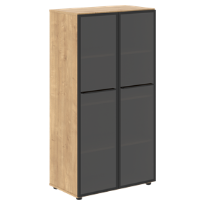Шкаф средний со стеклянными  дверцами LOFTIS Дуб Бофорд LMC 80.2 (800х430х1517) в Грозном
