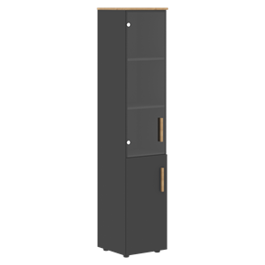Шкаф колонна высокий с глухой дверью FORTA Графит-Дуб Гамильтон  FHC 40.2 (L/R) (399х404х1965) в Грозном